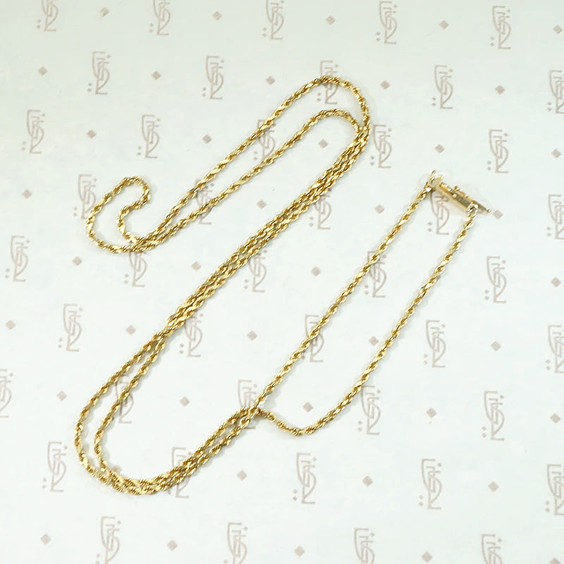 Vintage Gold Diamond-Cut Rope Chain