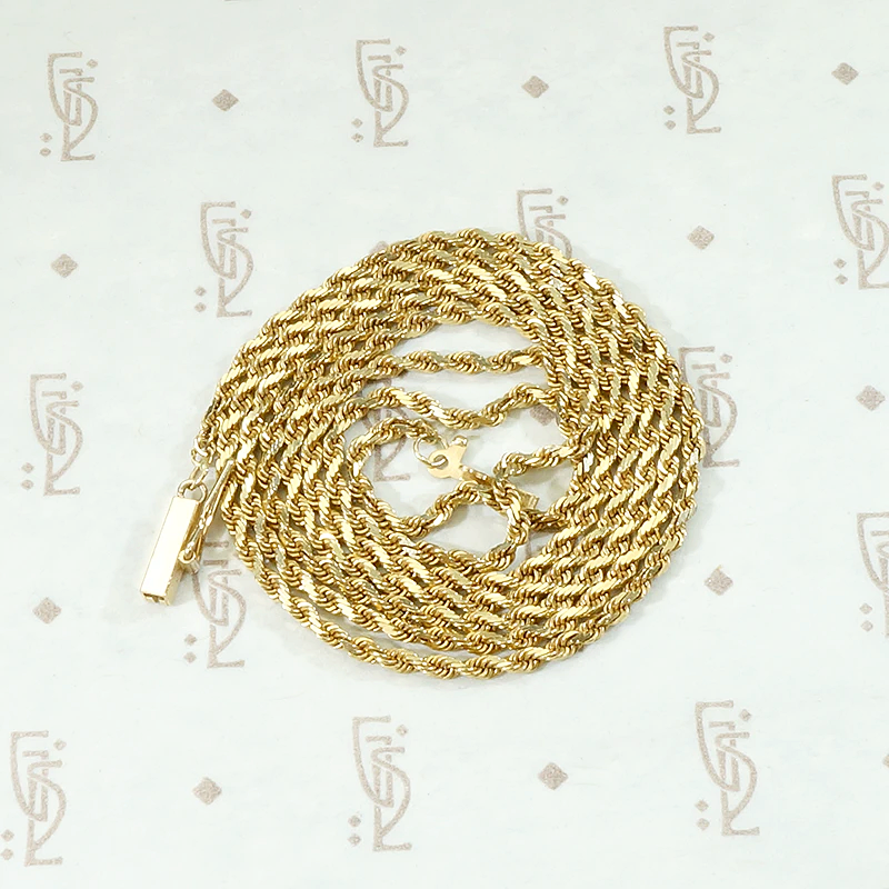 Vintage Gold Diamond-Cut Rope Chain