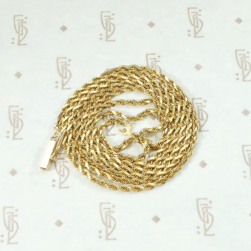 Vintage Gold Diamond-Cut Rope Chain