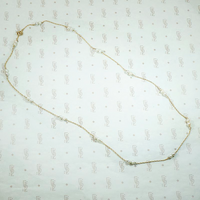 pearl studded gold rope chain necklace