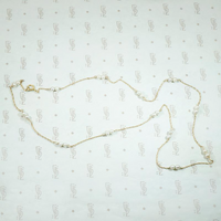 pearl studded gold rope chain necklace