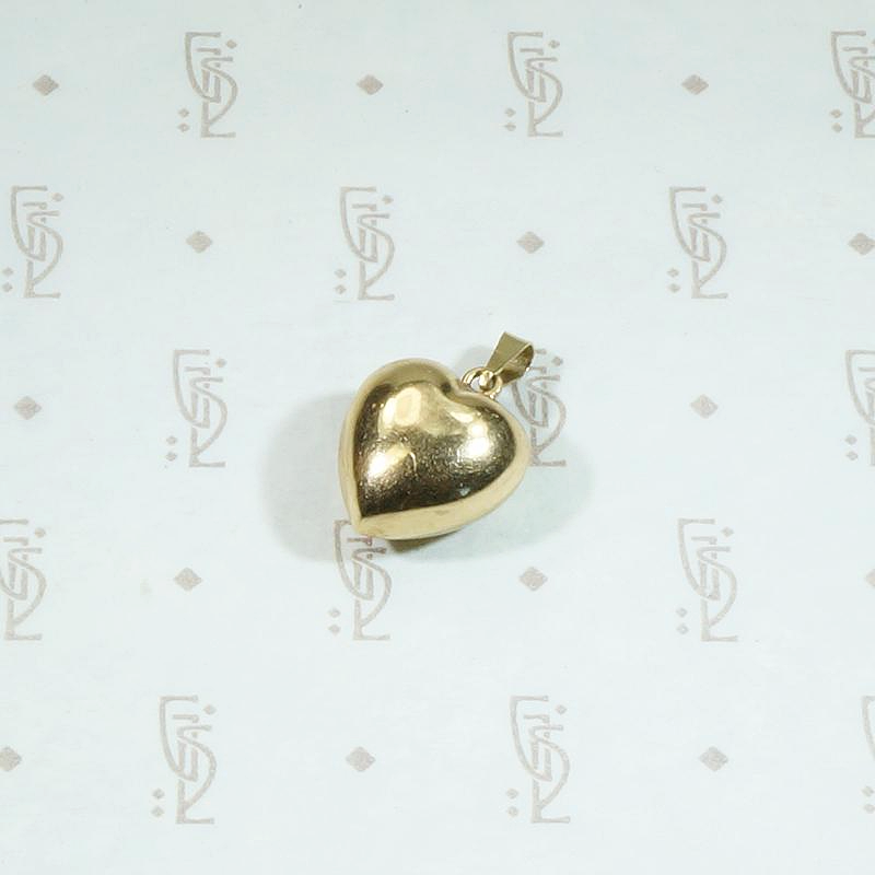 vintage gold puffy heart charm