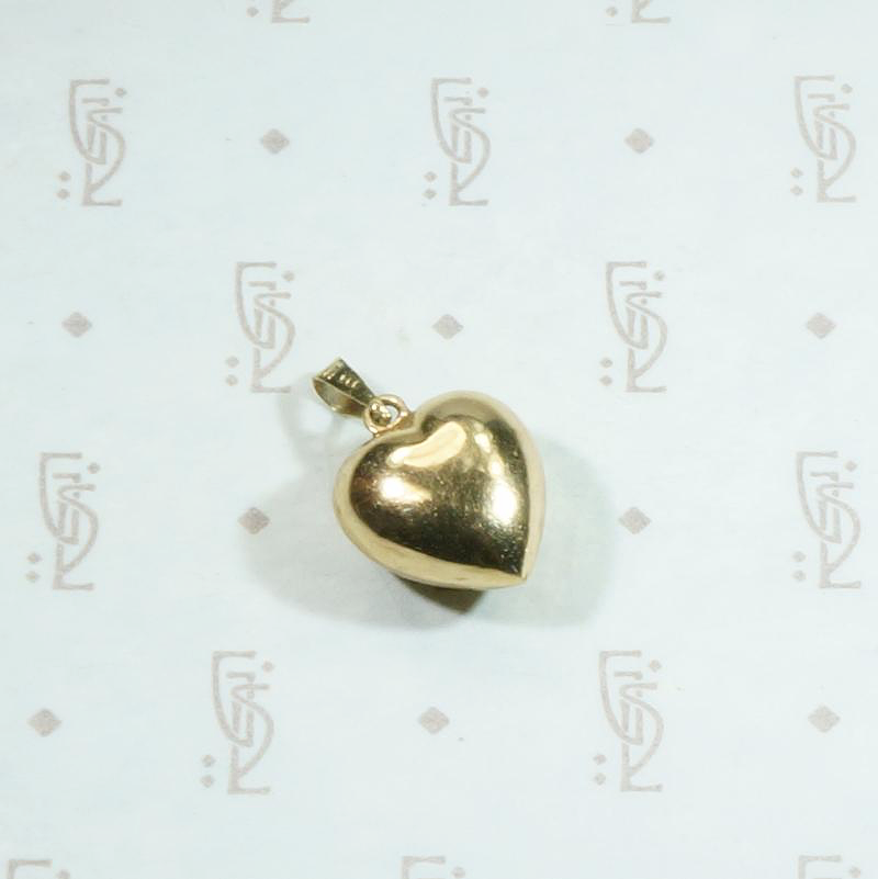 vintage puffy gold heart charm