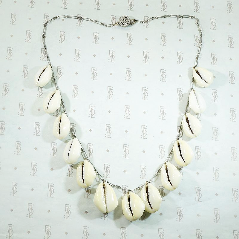 Edwardian Cowrie Shell Swag Necklace 