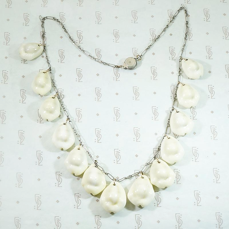 Edwardian Cowrie Shell Swag Necklace 