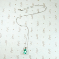 Verdant Pear Cut Emerald Pendant in White Gold