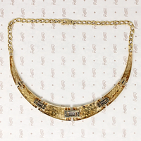 Chic Disco Era 14k Gold Collar with Diamond Encrusted Links
