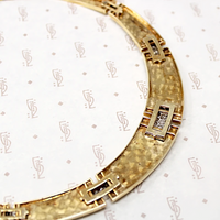 Chic Disco Era 14k Gold Collar with Diamond Encrusted Links
