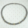 Elegant 80's Italian Gold & Silver Mesh Necklace