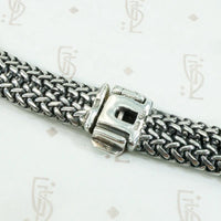 Elegant 80's Italian Gold & Silver Mesh Necklace