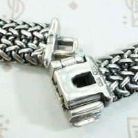 Elegant 80's Italian Gold & Silver Mesh Necklace