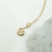 Art Nouveau Gold Spiral Diamond Pendant