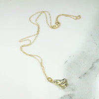 Delicately Engraved Gold Filigree & Diamond Pendant