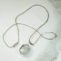 Turquoise Silver Overlay Pendant on Beaded Chain