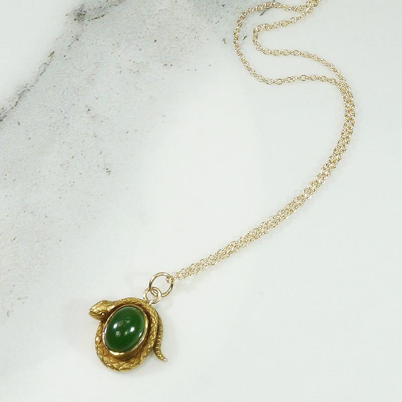 Moody & Mysterious Jade Snake Pendant