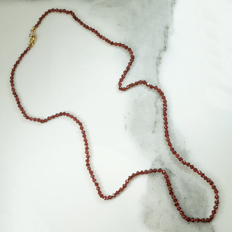 Decadent Garnet & Red Cut Steel Bead Necklace