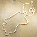 Long Angel Skin Beads with Gold Clasp