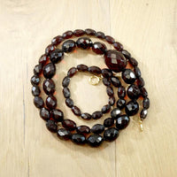 Rich Reddish-Brown Amber Barrel Beads