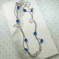Gorgeous Blue Crystal Edwardian Station Chain