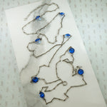 Gorgeous Blue Crystal Edwardian Station Chain