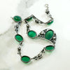 Gorgeous Green Chrysoprase & Silver Rose Necklace