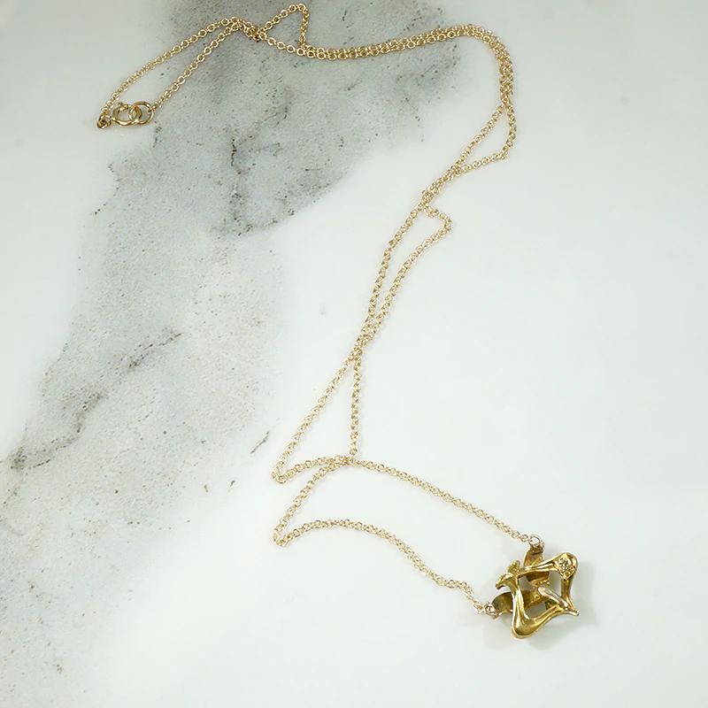 Green & Gold Enameled Art Nouveau Necklace