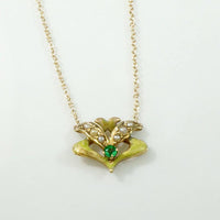 Green & Gold Enameled Art Nouveau Necklace