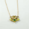 Green & Gold Enameled Art Nouveau Necklace