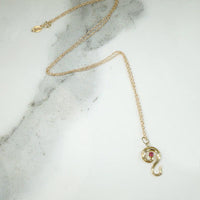 Art Nouveau Pendant in Gold & Ruby