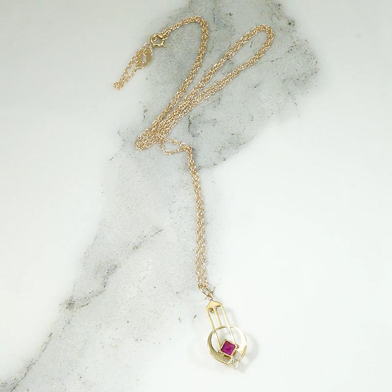 Arts & Crafts Ruby Conversion Pendant