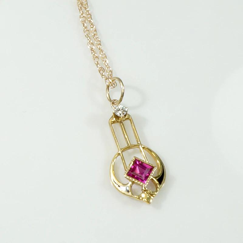 Arts & Crafts Ruby Conversion Pendant