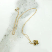 Wee Enameled Four-Leaf Clover Pendant