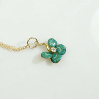 Wee Enameled Four-Leaf Clover Pendant
