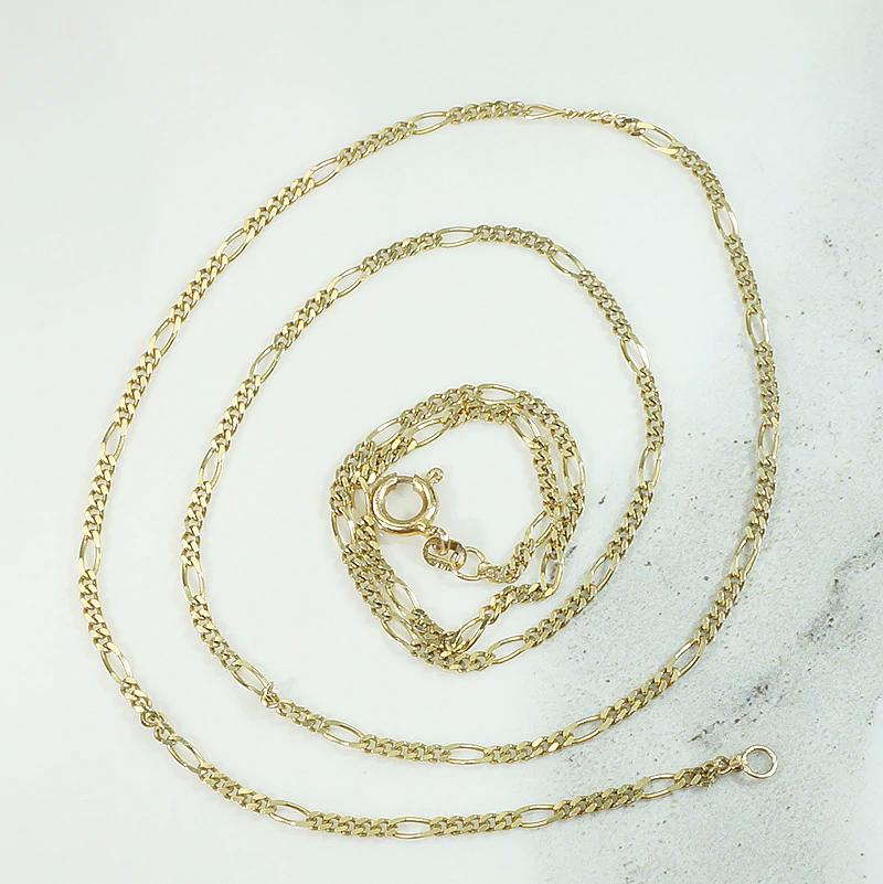 Vintage 14k Gold Petite Figaro Chain