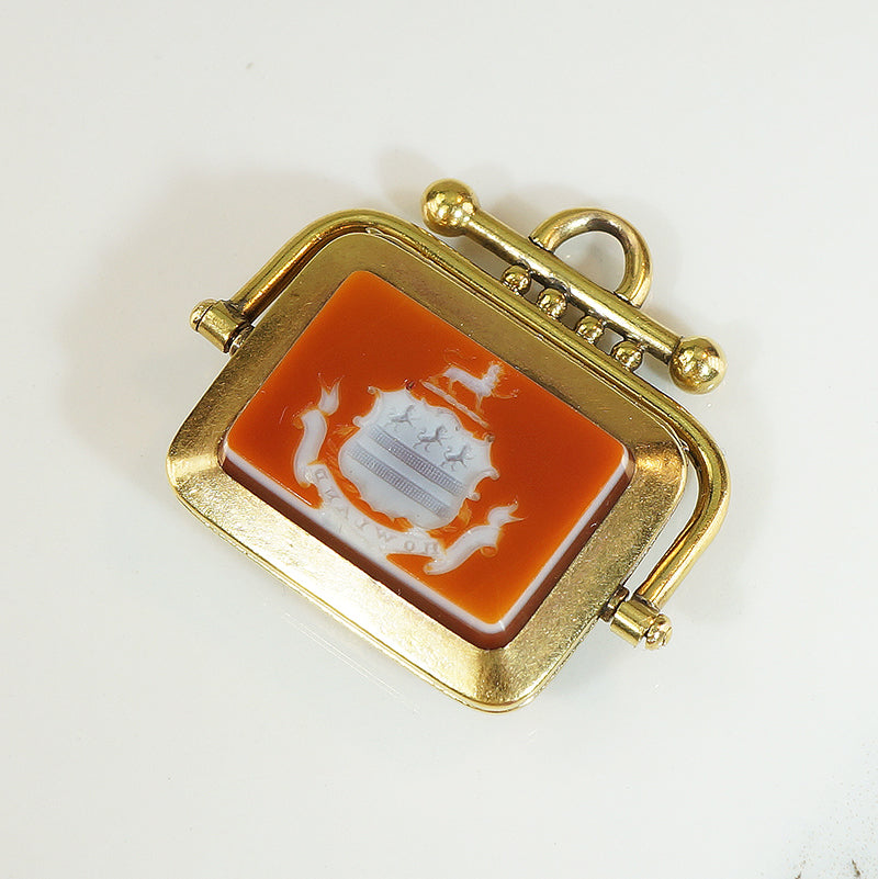Lovely 15k Spinner Locket Fob