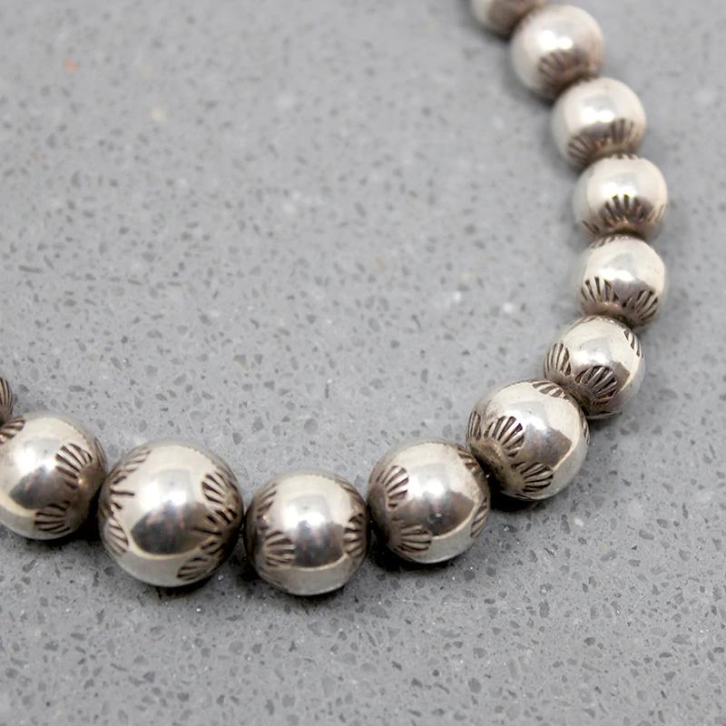 Navajo "Pearl" Sterling Beads with Rocker Stamps