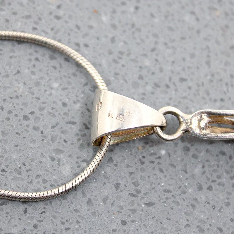 Fascinating Modernist Amber & Sterling Necklace