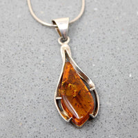 Fascinating Modernist Amber & Sterling Necklace