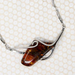 Dramatic Amber & Silver Modernist Necklace