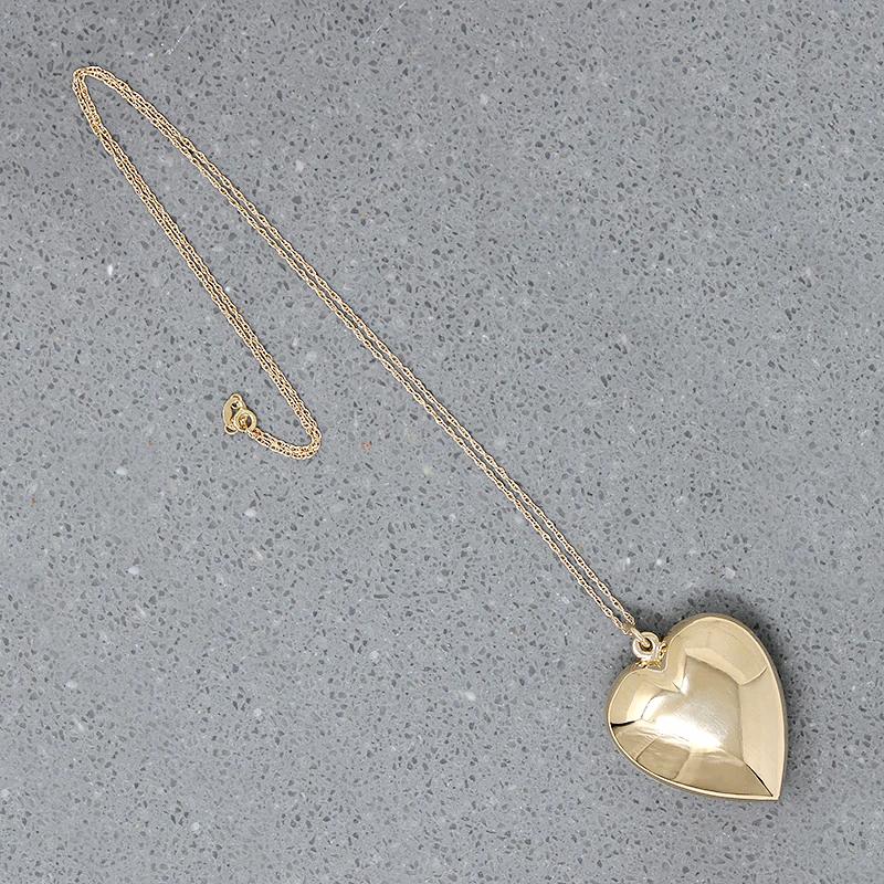 Sweet 14k Gold Puffy Heart Pendant