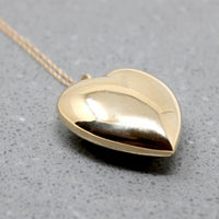 Sweet 14k Gold Puffy Heart Pendant