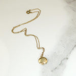 Tiny 10k Gold Pinstriped Edwardian Locket