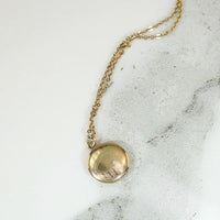 Tiny 10k Gold Pinstriped Edwardian Locket