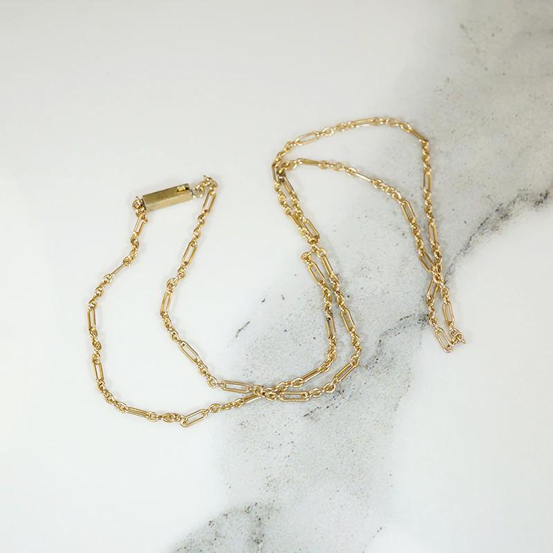Antique 14k Yellow Gold Paperclip Chain