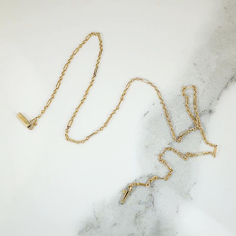 Antique 14k Yellow Gold Paperclip Chain
