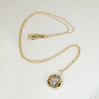 Engraved Two Tone Hexagonal Diamond Pendant