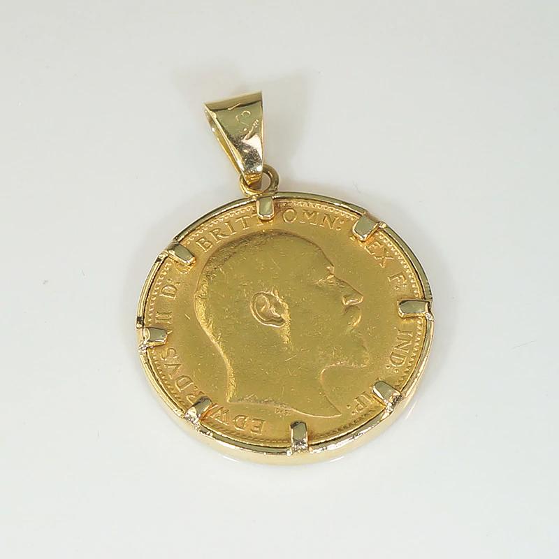 Edward VII Gold Sovereign Pendant