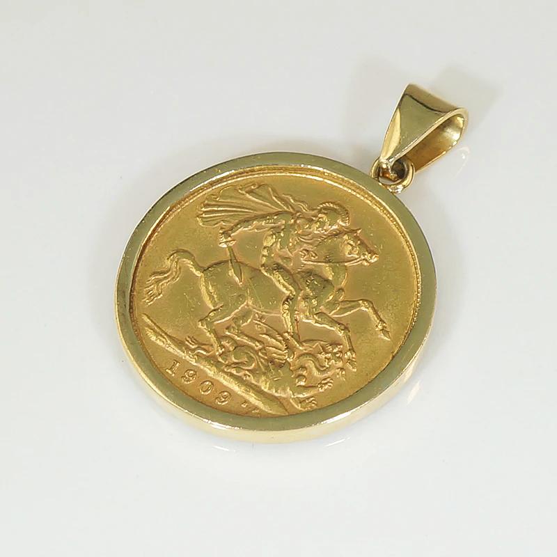 Edward VII Gold Sovereign Pendant