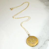 Pinstripes & Flowers 1930s Gold Filled Locket