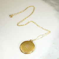 Pinstripes & Flowers 1930s Gold Filled Locket